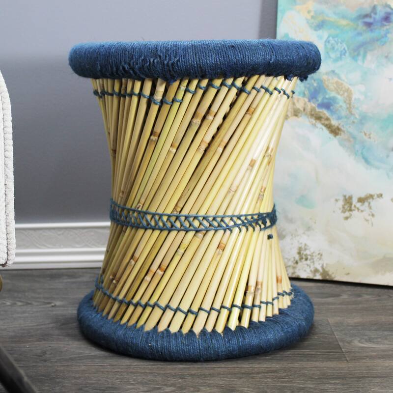 Natural Geo Moray Decorative Handwoven Jute Accent Stool