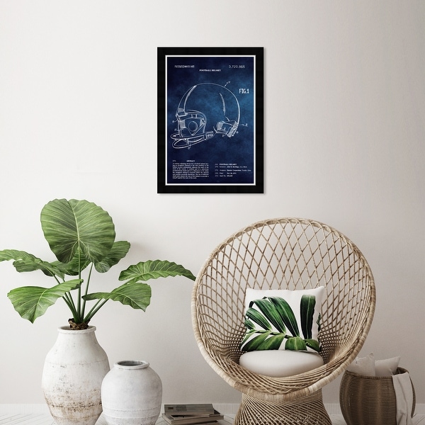 Wynwood Studio 'Football Helmet 1973 Blue Chalkboard' Sports and Teams Blue Wall Art Framed Print. Opens flyout.