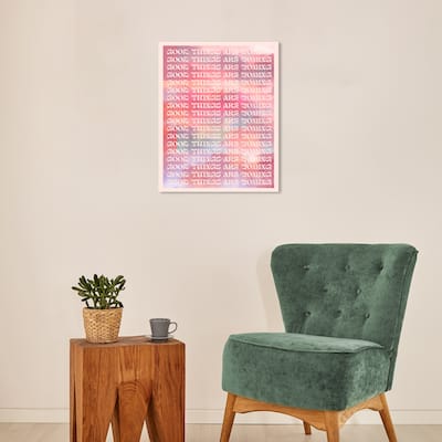 Wynwood Studio Canvas Typography and Quotes Good Things are Coming Pink Modern & Contemporary Wall Art Canvas Print