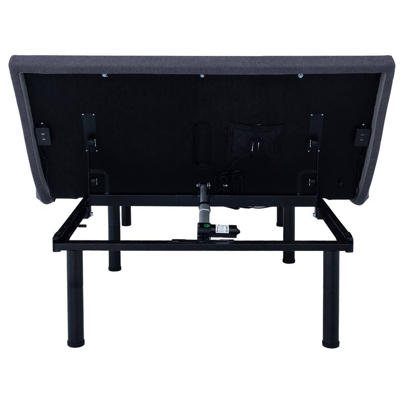 Negan Contemporary Adjustable Bed Base Grey and Black