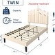 preview thumbnail 20 of 25, VECELO Modern Upholstered Platform Kids Bed with Adjustable Headboard,Twin Size Bed Set of 2