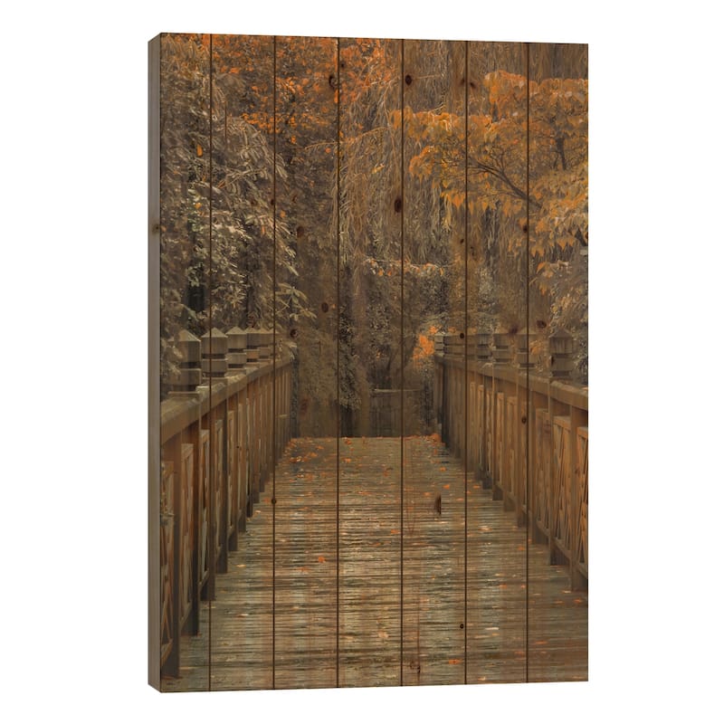 Across The Bridge Print On Wood by Don Schwartz - Multi-Color - 26x18x1.5