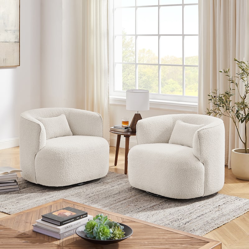Art Leon Swivel Accent Barrel Chairs