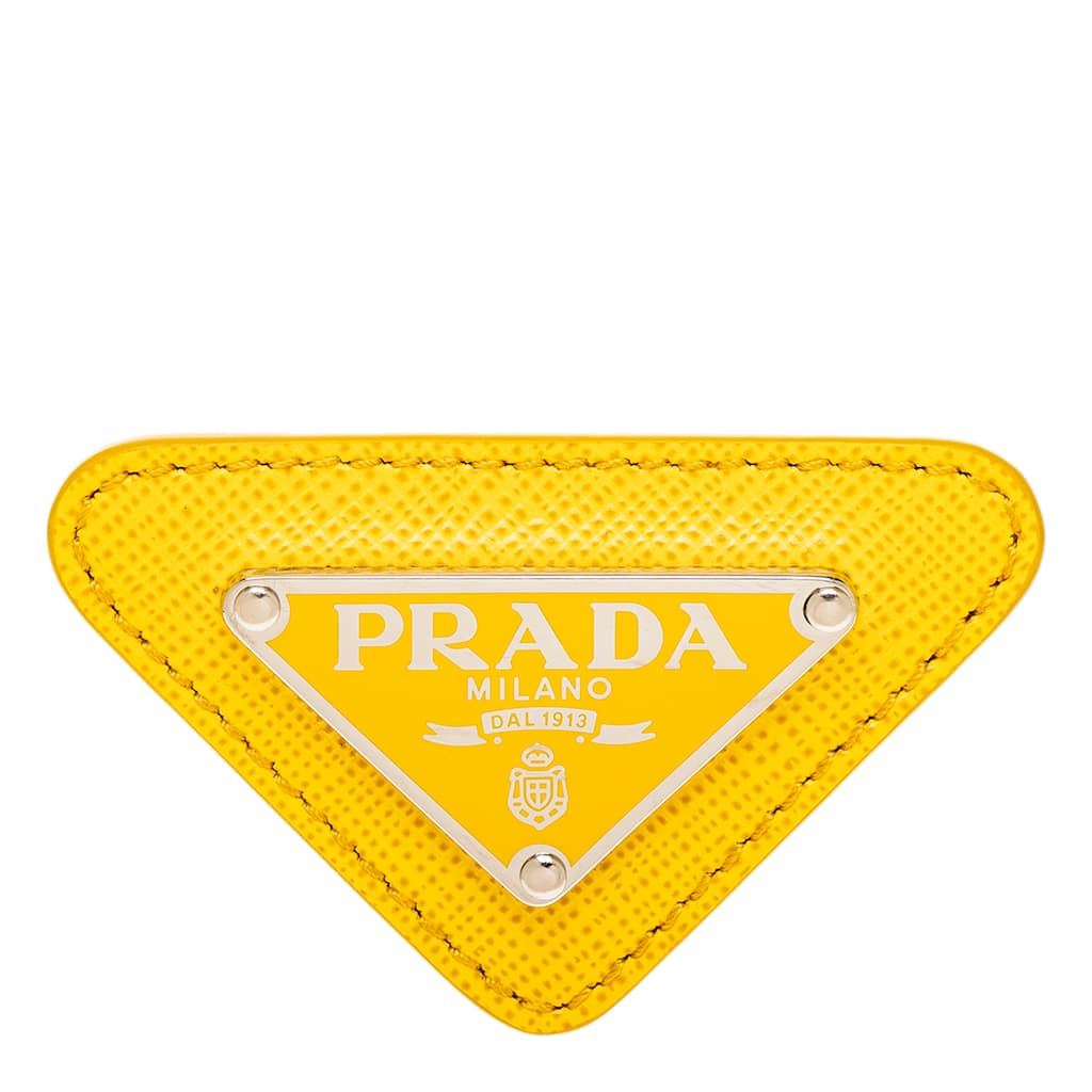 Prada Enameled Logo Pin Brooch