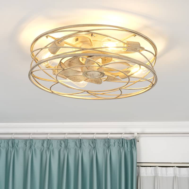 20" Farmhouse Reversible Caged Ceiling Fan - 20 Inches