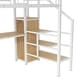 preview thumbnail 22 of 26, Full Size Loft Bed with Storage Staircase and Wardrobe, Modern Metal Loft Bed Frame with Desk, Charging Station and LED Light