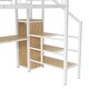 preview thumbnail 12 of 30, Full Size Metal Loft Bed with Desk, Storage Staircase, Small Wardrobe and LED Light