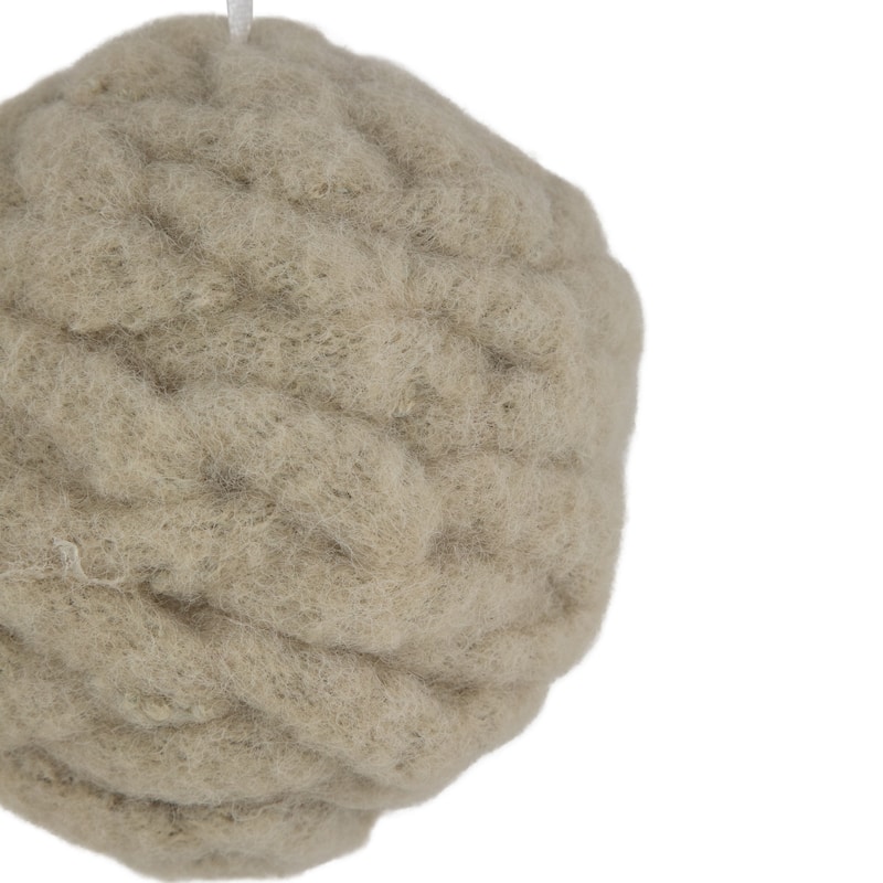 3.75" Woven Yarn Ball Hanging Christmas Ornament