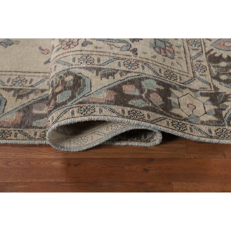 Floral Medallion Tabriz Persian Area Rug Handmade Wool Carpet - 6'7"x 9'8"