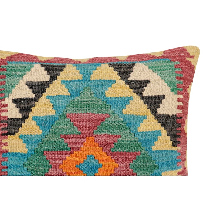 Tribal Exie Turkish Hand-Woven Kilim Pillow - 18'' x 18''