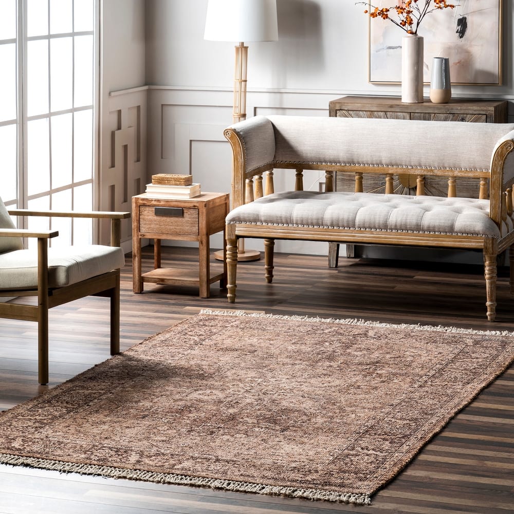 Lennox Persian Medallion Tassel Area Rug