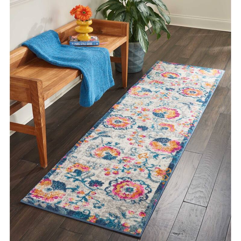 Nourison Passion Bohemian Farmhouse Area Rug - 2' 2" x 7' 6" - White/Multi - Runner