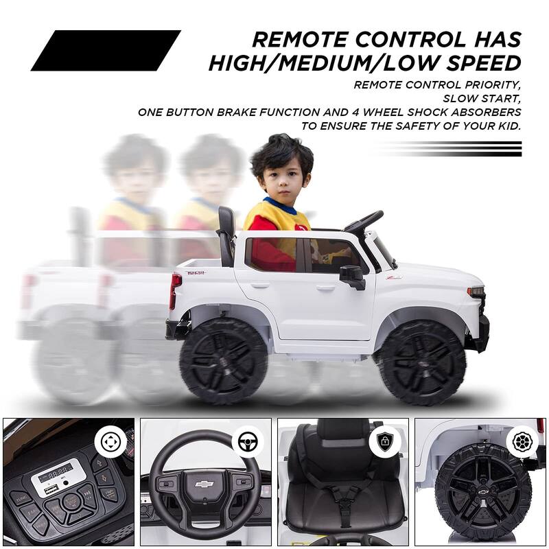 Battery Powered Licensed Chevrolet Silverado GMC Kids Ride On Truck