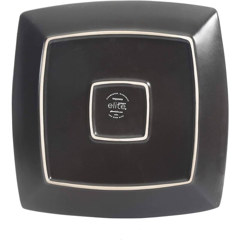 Gibson Elite 16 Piece Glazed Square Dinnerware Set with Plates, Bowls, and Mugs - 20 x 16 x 16 inches