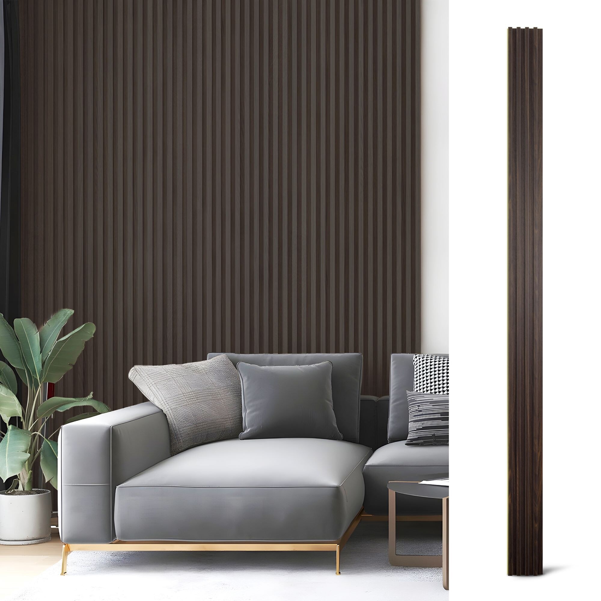 wonderwall76a.n.d.designworks ２6インチ Art3d 96'' x 6'' Slat Wall Panel,WPC Acoustic Wall Paneling, 8pcs