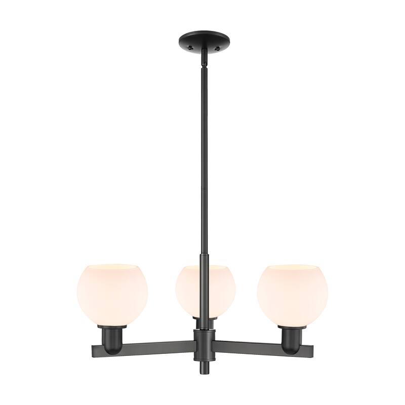 Innovations Lighting Endless Possibilities Arcadia - Athens - 3 Light 28" Stem Hung Chandelier - Matte White/Matte Black