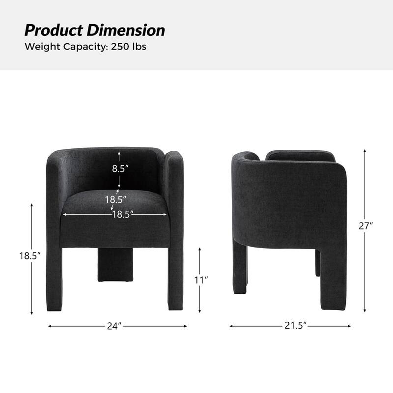 Eugen Modern Low Back Dining Chair with Threelegged Design Set Of 4 By