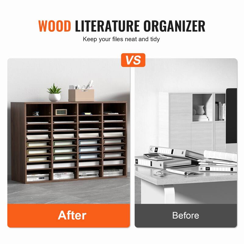 Office Mailbox Literature Organizers with 36 Compartments and Adjustable Shelves