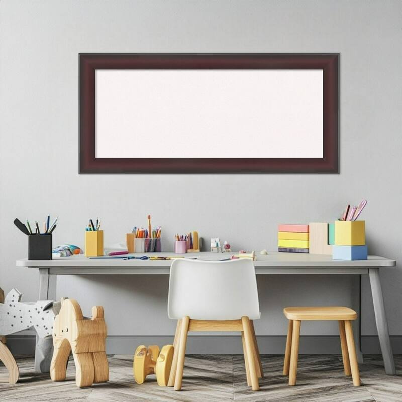 Grand Cherry Narrow Framed Cork Board - Bulletin Board, Organization Board, Pin Board