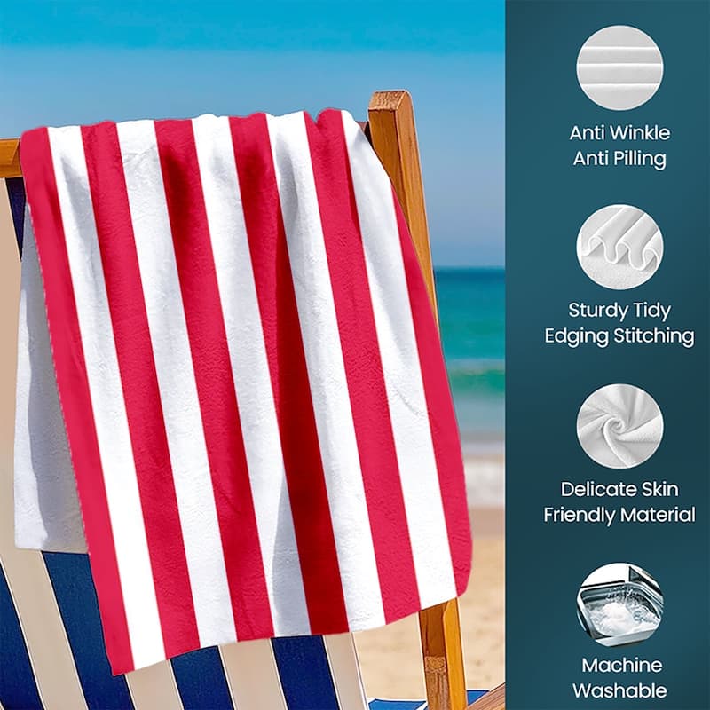 Large Cabana Stripe Beach Towel 30"x60", 35"x70"
