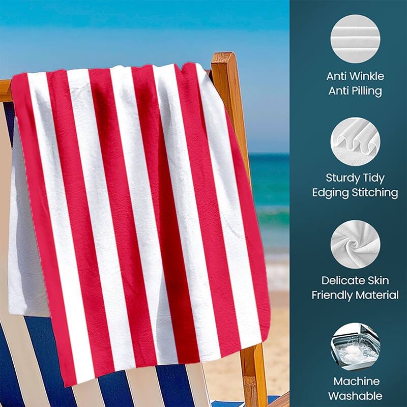 Large Cabana Stripe Beach Towel 30"x60", 35"x70"