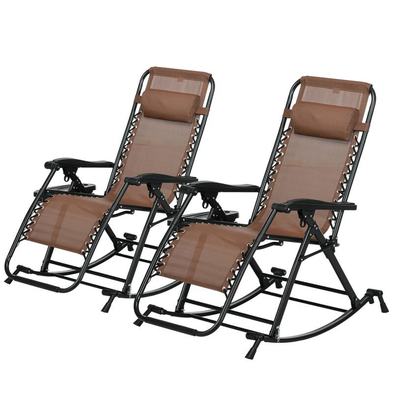 Outsunny Set Of 2 Outdoor Rocking Chairs (Excluding the table)