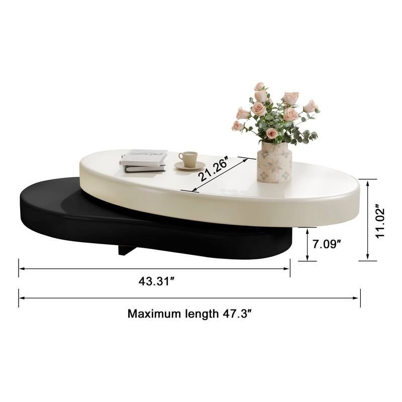 JASIWAY Modern Creative Rotating Coffee Table