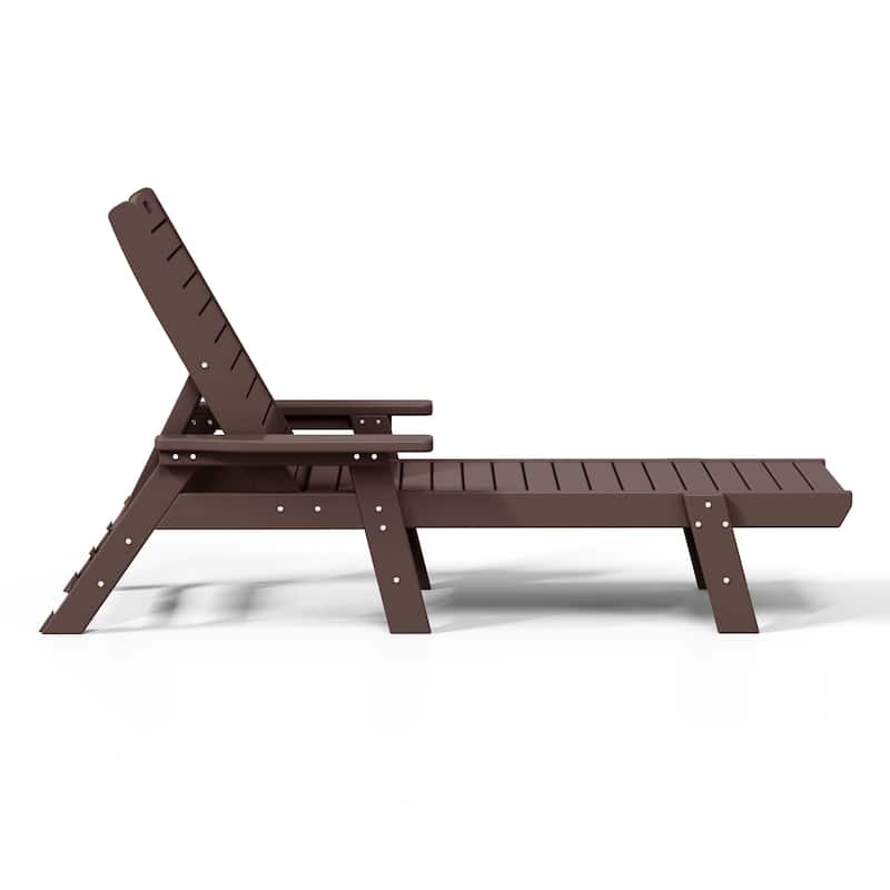 Laguna Hdpe All Weather Outdoor Patio Pool Reclining Chaise Lounge (Set Of 2)