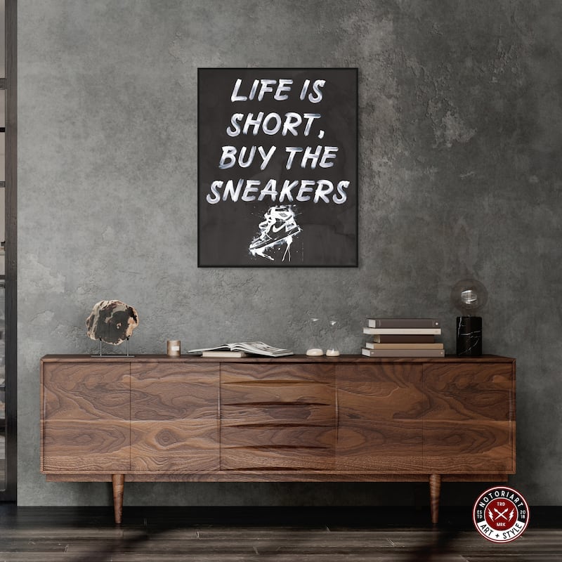 Notoriart Buy The Sneakers Framed Sneaker 1 Piece Canvas Wall Art