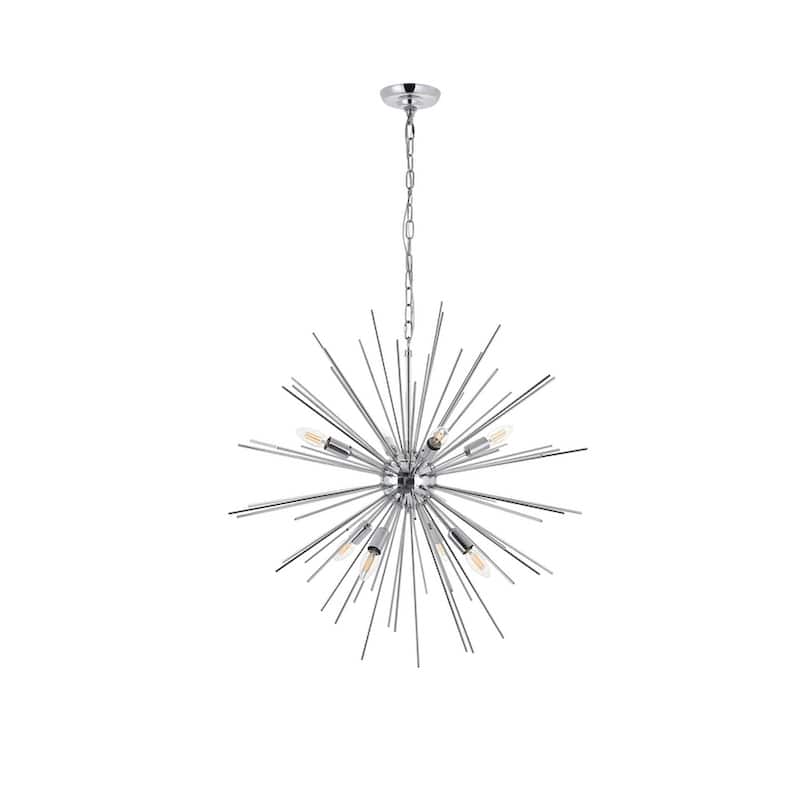 Timber 8 light Chrome Pendant