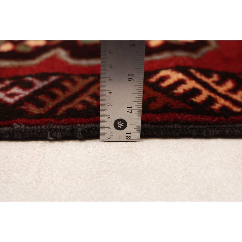 ECARPETGALLERY Hand-knotted Teimani Dark Red Wool Rug - 3'8 x 6'8