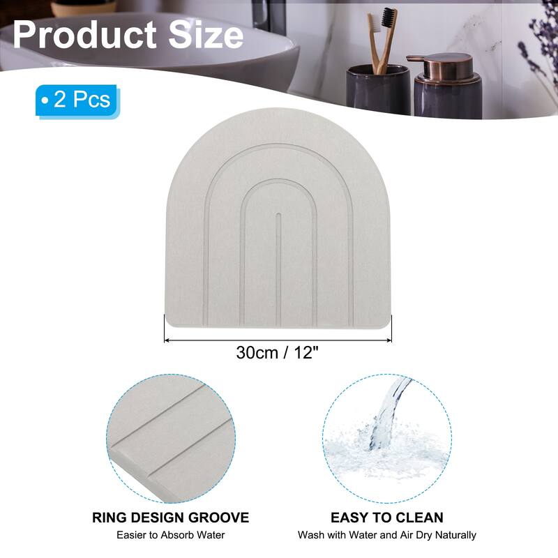 2 Pack Arch Diatomite Drink Coasters - Light Gray - 12Inch