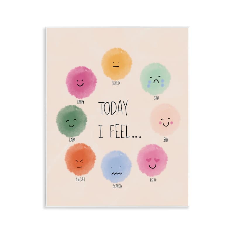 Stupell Educational Wheel of Emotions Wall Plaque Art Design By Chen Alyesh - 11 x 14