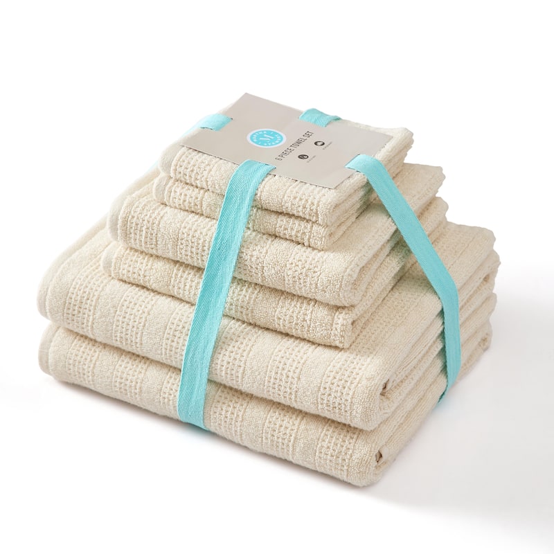 Martha Stewart Bedford Cottage 100% Cotton 6 Piece Towel Sets (Bath Towel/Hand Towel/Washcloth) - 6 Piece