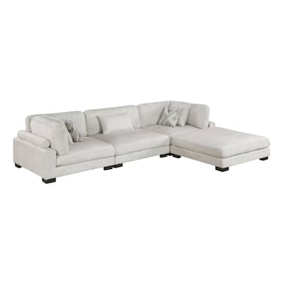 Abbeville Microfiber 4-Piece Modular Sectional with Ottoman