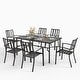 preview thumbnail 22 of 25, MAISON ARTS Outdoor Patio Dining Set, 6/8 Metal Stackable Chairs and 1 Rectangular Expandable Table