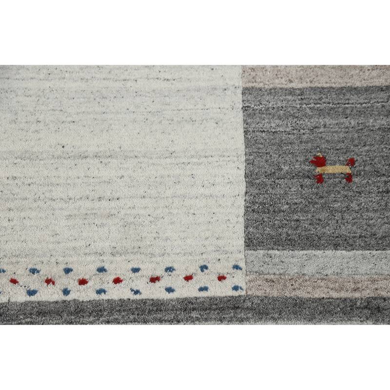 Gabbeh Indian Area Rug Hand-Knotted Wool Carpet - 5'5" x 7'7"