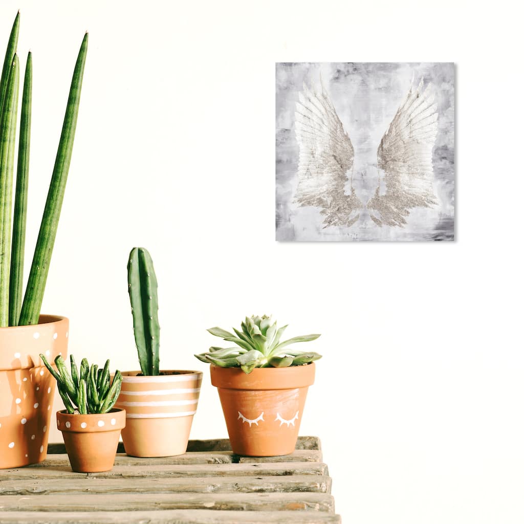 Wynwood Studio Canvas Fashion and Glam My Amethyst Wings White and Modern & Contemporary Wall Art Canvas Print