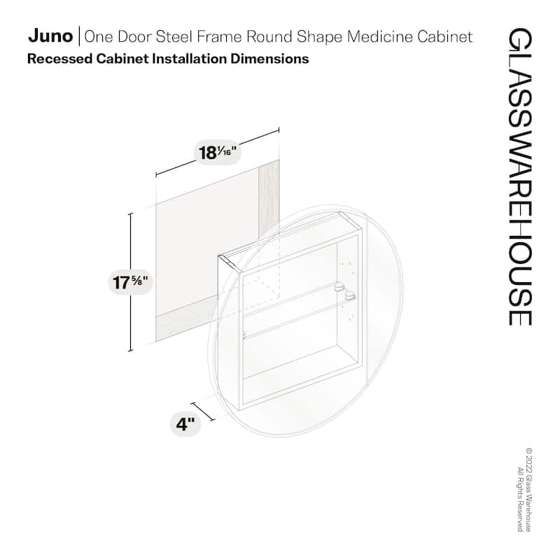 Glass Warehouse SC1-R-28 Juno 28" x 28" Framed Single Door Medicine