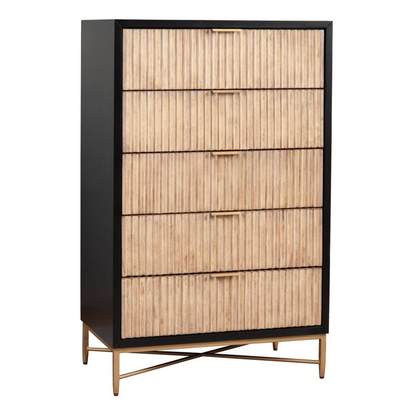 Origins by Alpine 5 Drawer Larsen Chest - Black
