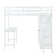 preview thumbnail 5 of 9, Twin Size Storage Loft Bed with Wardrobe, Wooden Bed with Desk, Kid's Bed with Ladder and Guardrail for Bedroom, White