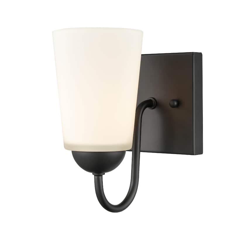 Millennium Lighting Ivey Lake 1 Light Metal Wall Sconce in Multiple Finishes with Frost Glass Shade