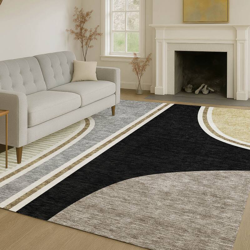 Machine Washable Indoor/ Outdoor Contemporary Keely Chantille Rug