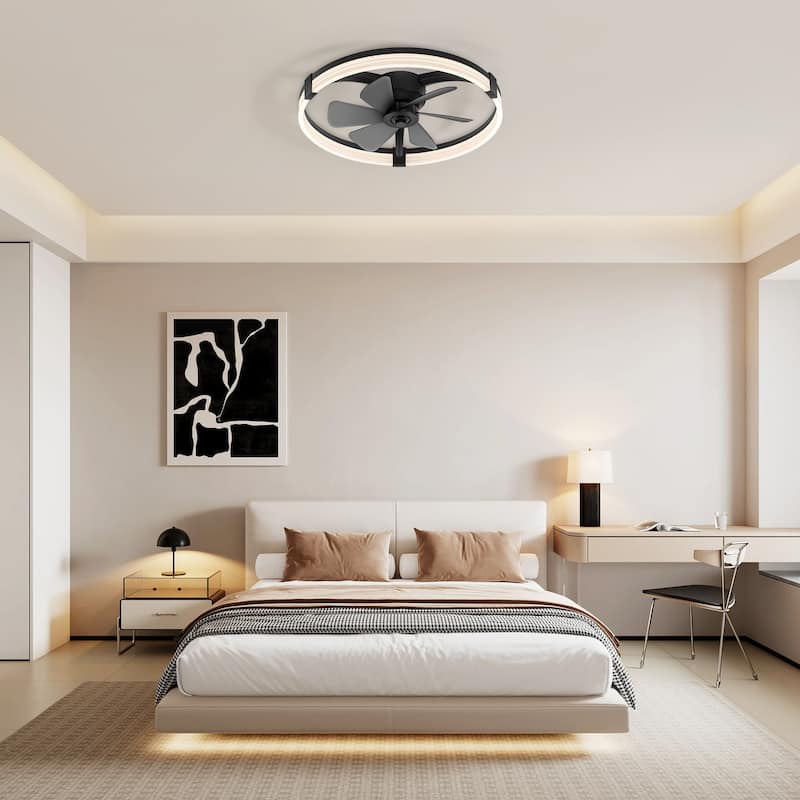 20"/23" Low Profile Dimmable Smart Ceiling Fan with Lights and Remote(6/7 ABS Blades)