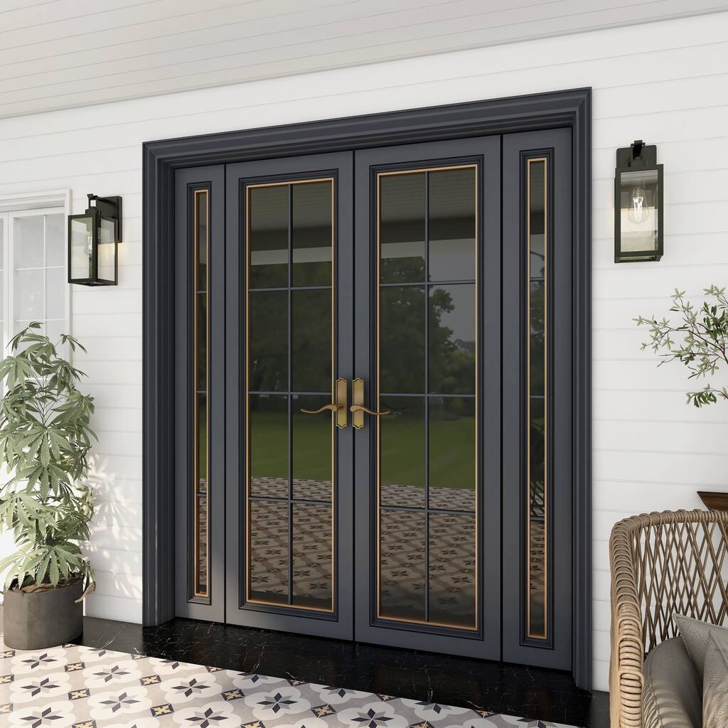 1-Light Steel Black Rectangular Outdoor Wall Sconce for Porch & Entryway