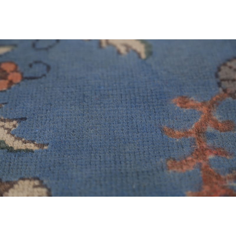 Blue Tabriz Persian Vintage Area Rug Handmade Wool Carpet - 9'10"x 13'0"