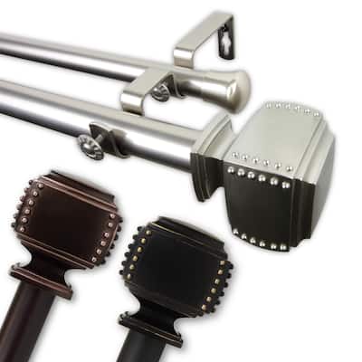 InStyleDesign Xavier 1 inch Diameter Adjustable Double Curtain Rod