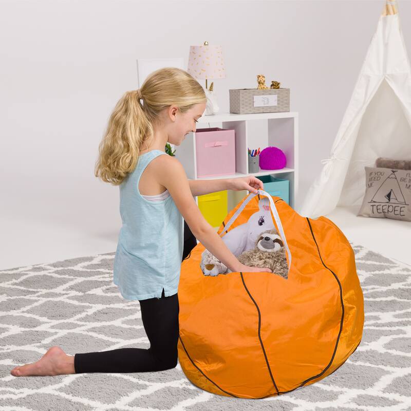 Kids Bean Bag Chair Cover Stuffed Animal Storage or Toy Organizer