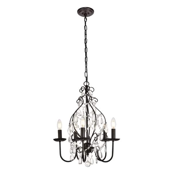 slide 2 of 5, Elegant Lighting Blaise 5 Light 17" Wide Taper Candle Chandelier Oil Rubbed Bronze