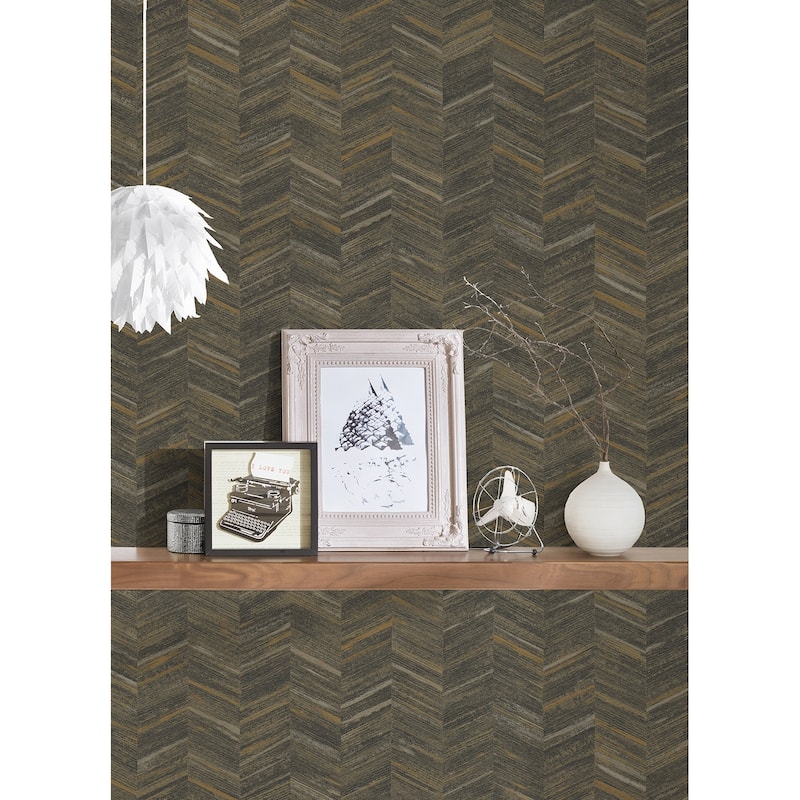 Advantage Tatlin Brown Chevron Wallpaper